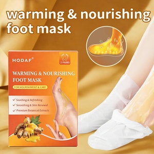 Masque Chauffant Auto-Activant pour les Pieds, à l'Extrait de Gingembre et d'Herbes, Hydratant, Adoucissant et Nourrissant, Soin <span class=keywords><strong>Spa</strong></span> des Pieds, 2 Paires, OEM - Product Image 3