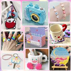 Kit de Cuentas Fusibles Rosas Fh010, 11000 Piezas de 5 mm para Pixel Art con Tableros de Planchado, Papel para Planchar y Caja de Almacenamiento, Manualidades para Niños - Product Image 5