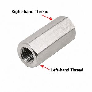 Écrous de raccordement hexagonaux longs entièrement filetés en acier inoxydable 304 de qualité A2-70, filetage gauche/droite M3-M20, fixations - Product Image 2
