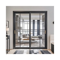 Ventanas y puertas corredizas de aluminio de diseño moderno con malla de pantalla de acero inoxidable Accesorios de vidrio de ventana de aleación de aluminio