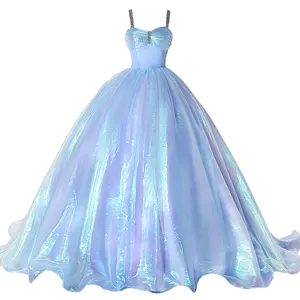 Impresionante vestido de quinceañera azul corsé espalda baile hinchado banquete vestido espagueti Correa vestidos de novia para dama de honor