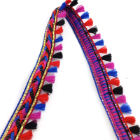 1 pouce rayure colorée frange garniture frange dentelle vêtements accessoires vêtement sac chapeau accessoires