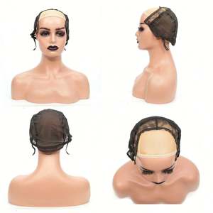 Bonnet de perruque élastique de haute qualité avec dentelle frontale 4*4 13*4, sangle réglable, vente en gros pour la fabrication de perruques, bonnets en filet de dentelle - Product Image 4