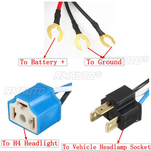 1/2pcs 7'' H4 Headlight 2 Headlamp Relay Wiring Harness Car <b>Light</b> Bulb <b>Socket</b> Plug for Car Auto Headlight - Product Image 3