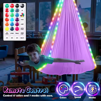 Chaise Balançoire LED Sensorielle Lumineuse pour Enfants, Écologique, 17 Couleurs, Télécommande, 7 Modes Clignotants, Étanche, pour Jardin, Aire de Jeux, Fête