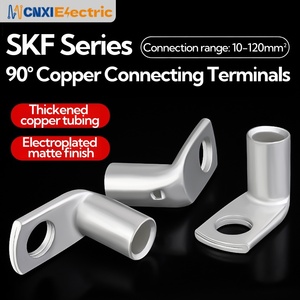 Cnxi góc phải T2 cáp đồng kết thúc nhiều kích cỡ nhiệm vụ nặng nề uốn kết nối dây điện Lugs khoen hình ống Vòng thiết bị đầu cuối - Product Image 2