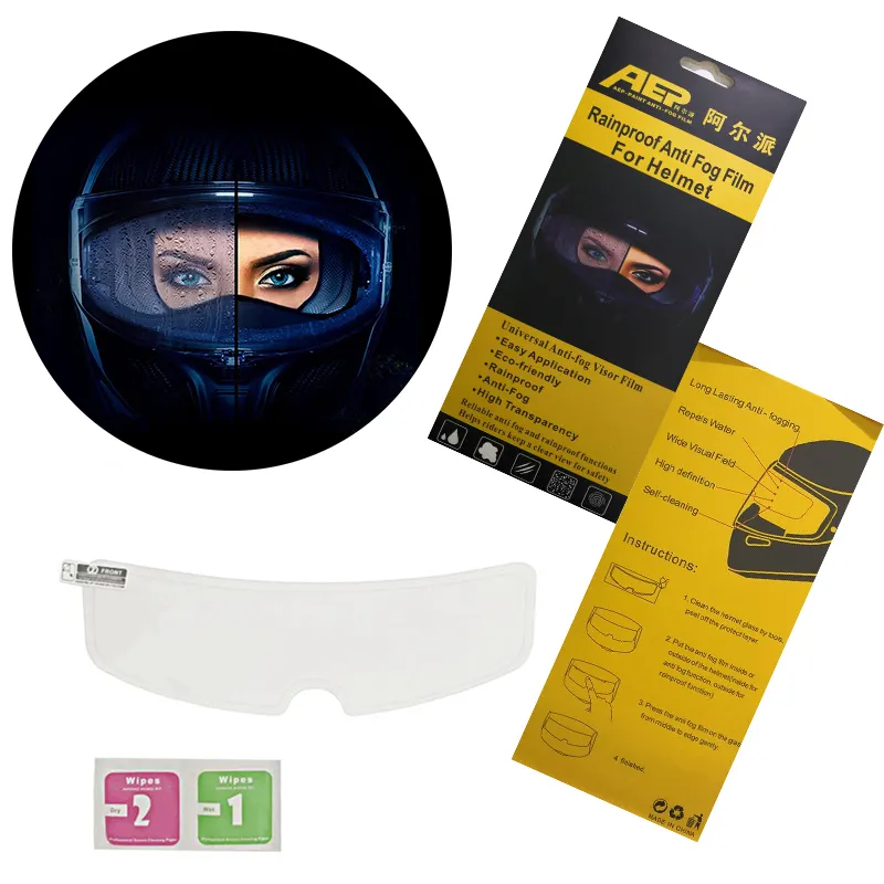 Filme adesivo anti-neblina aep, transparente, universal, lente de capacete de motocicleta, resistente a nevoeiro, para capacetes k3 k4 ax8 ls2 hjc mt