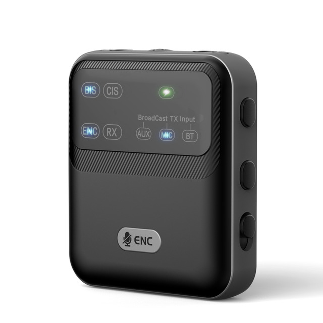 Bluetooth 5.4 Audio Receiver TX RX ENC LE Audio Auracast Broadcast,One with Multiple Audio System with Mic for Church Tour Guide