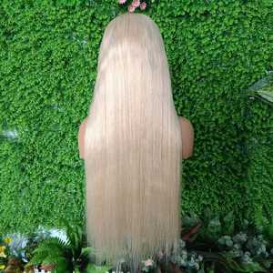 12a perruques de cheveux humains vierges 60 # blanc glace vente en gros 100% cheveux humains transparent HD perruque à dentelle complète - Product Image 6