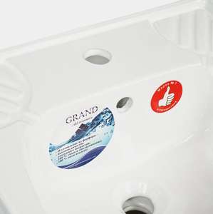 Lavabo de Pedestal de Cerámica Venetsiya 830x400x450, Diseño Elegante, Acabado Brillante, Estilo Mármol, Artículos Sanitarios - Product Image 3