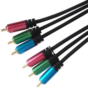 الجملة 24K الذهب مطلي الأكسجين مجانا النحاس 3RCA ذكر إلى 3 RCA ذكر مركب الصوت والفيديو كابل RGB مكون كابل