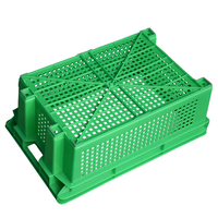 Panier de rangement ventilé empilable en plastique pour légumes frais, fruits et poissons, caisses de transport en maille pour la logistique et la récolte