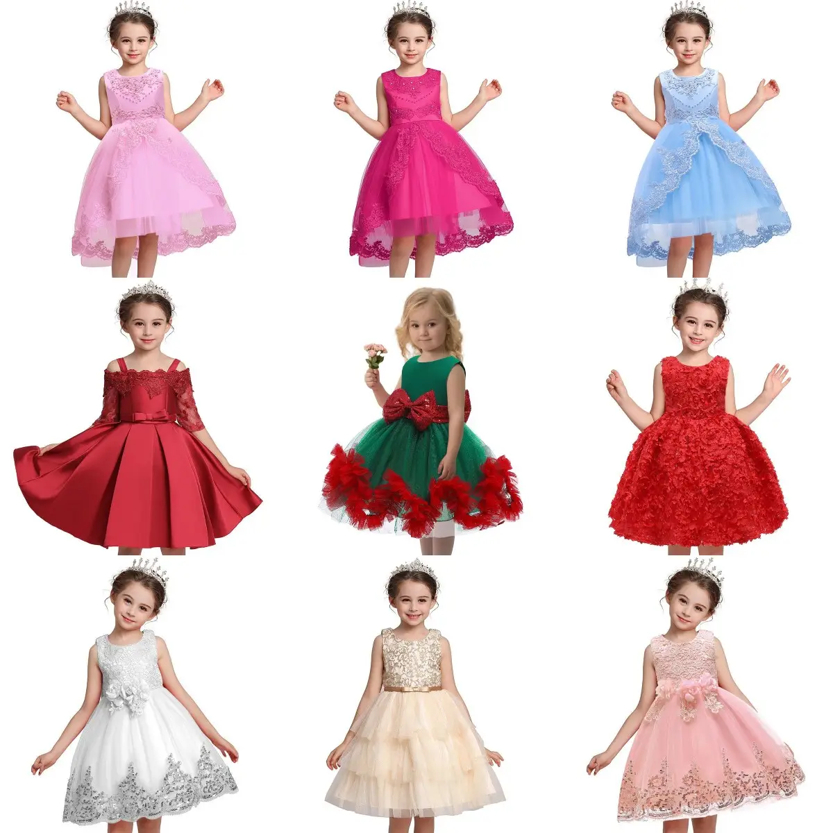 2024 new children's Christmas dress low price clearance girl Princess dress Fashion children's evening dress