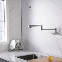 Robinet de cuisine YaKe moderne en acier inoxydable à poignée unique, robinet d'eau froide à bec rotatif à 360°