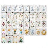 Jeu de Mahjong Américain 160 Tuiles Acryliques Pliables Thème Perle Royale Moderne de Luxe Durable Écologique 4