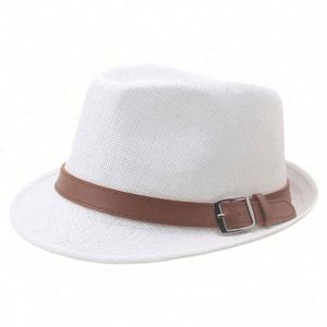 Sombreros Fedora Británicos Vintage para Hombre, para Verano, Playa, Fiesta, Protección Solar Anti-UV, con Cinta y Cuerda - Product Image 4