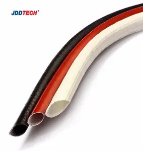 Silicone rubber Fiberglass Insulated tube JDD diameter 1mm-16mm high Temp braided cable sleeve cover