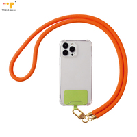 Coque de téléphone en polyester avec cordon rond et lanière universelle, personnalisable pour iPhone 13, dos transparent