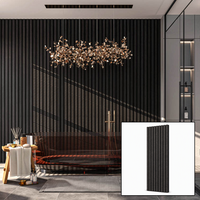 Panneaux muraux acoustiques en fibres de polyester à lattes de bois MDF, panneaux décoratifs insonorisants pour le plafond de bureaux, studios, hôtels
