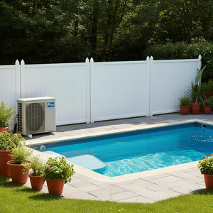 Écran de protection en vinyle blanc de 36 pieds pour climatiseur, clôture pour la protection des équipements de piscine - Product Image 2
