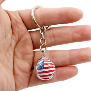 Llavero Metálico con Bandera Americana, Recuerdo para Canadá, Brasil, <span class=keywords><strong>Cuba</strong></span>, México, Perú, Chile, Colombia, Argentina, con Colgante de Bola de Cristal - Product Image 2