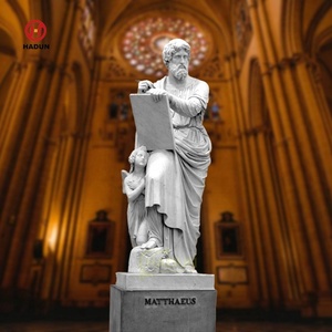 Église du Christ grandeur nature personnalisée en marbre blanc Sculpture de Saint <span class=keywords><strong>Judas</strong></span> Thaddeus Statue des douze apôtres de Jésus - Product Image 2
