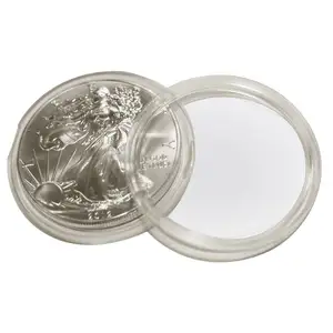 Medal Bullion Münzen und Runden Display Box Hochwertige Kunststoff-Münz kapsel für 1 Unze American Silver Eagles