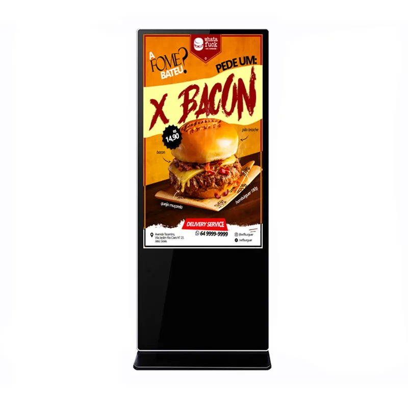 זול מחיר רצפת Stand 55 אינץ רשת LCD מסך פרסום צג וידאו מדיה תצוגת שילוט דיגיטלי