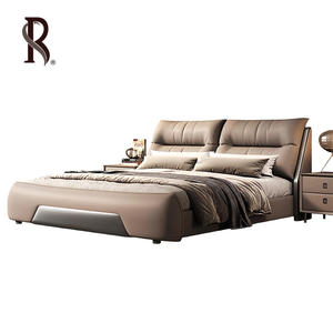 Rising estilo italiano cuero genuino lujo suave-paquete cama con orejas <span class=keywords><strong>de</strong></span> <span class=keywords><strong>elefante</strong></span> cama doble lujosa <span class=keywords><strong>de</strong></span> gama alta a <span class=keywords><strong>precio</strong></span> <span class=keywords><strong>de</strong></span> fábrica - Product Image 1