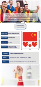 ธงชาติประจำชาติปี 2026 คอลเลคชั่นธงสำหรับกิจกรรมกีฬาสำหรับแฟนๆ ลายพิมพ์แบบรีดร้อนกันน้ำ ลายหัวใจ แบบสักลาย - Product Image 6