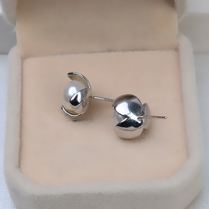 Pendientes de Plata S925 Wenchi, Personalizables, con Diseño de Copo de Nieve, Accesorios DIY, Bandeja Vacía para Incrustar 6-10 Perlas, Modelo 951 - Product Image 4