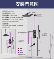 Robinet de douche encastré à deux fonctions avec bouton-poussoir en laiton massif pour mélange eau chaude et froide, système de douche encastré pour salle de bain