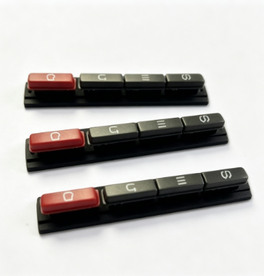 Black 4 Key Conductive Silicone Keypad Heat Resistant Switch Button for Remote Controls Electronic Devices and Control Panels
