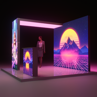 Stand d'exposition portable 3x3 m (10x10 pi) à montage rapide pour salon professionnel, avec équipement publicitaire LED et caisson lumineux SEG pour événements et expositions