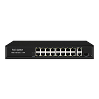 Commutateur PoE Ethernet 48V 16 18 24 ports 10/100M PoE+ Gigabit Uplink SFP Commutateur réseau non géré pour caméra IP