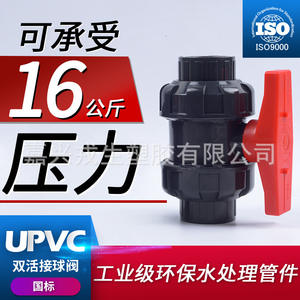 Vanne à boisseau sphérique double union en plastique Jiaxing Weisheng 1 pouce UPVC pour liquides chimiques, température normale, 100 PSI - Product Image 3