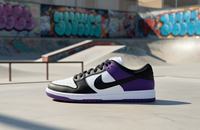 Chaussures de skate SB Dunk Low Court Purple Lace-up Spring Cushioned avec empeigne en cuir véritable, semelle intermédiaire en EVA et semelle extérieure en caoutchouc, modèle 2021