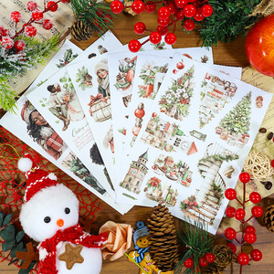 20 feuilles d'autocollants de Noël découpés au laser par paquet, adaptés à l'écriture, à la décoration de cahiers, aux collages et aux livres d'autocollants. - Product Image 1