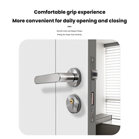 Serrure de porte mécanique en acier inoxydable de haute qualité, fonctionnement par clé, déverrouillage minimaliste, design silencieux, poignée de serrure pour porte intérieure en bois
