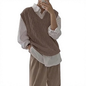 Suéter de Punto sin Mangas con Cuello Redondo y Estampado Digital de Letras, Antiencogimiento, para Hombre, Tallas M-3XL, Marca Brandour Apparels - Product Image 3