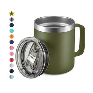 Toptan 12oz 14oz çift duvar yeniden kullanılabilir paslanmaz çelik kahve kupalar bardak özel baskı - Product Image 3