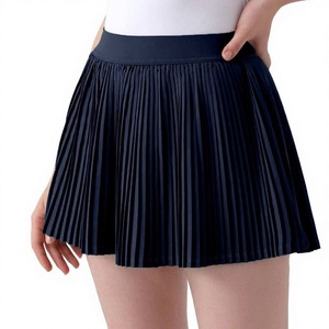 Cheap Price Women Tennis Skirt High Waist Pleated Solid Green Sporty <b>Mini</b> Skirt With Built In Shorts Summer Wear - Product Image 6