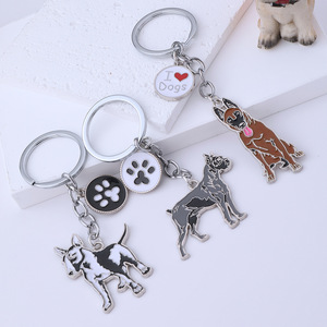 Mengda - Llavero Metálico Estilo <span class=keywords><strong>Americano</strong></span>, Colgante de Perro de Dibujos Animados, Pastor, <span class=keywords><strong>Pitbull</strong></span>, Joyería para Ropa y Bolsos - Product Image 1