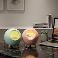 Lampe de table LED blanc chaud rechargeable avec base en bois, veilleuse pour animaux domestiques, lampe décorative de chevet pour chambre à coucher