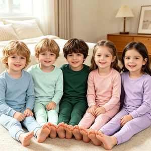Maßgefertigtes Bambus-Kinderpyjama-Set Langarm Frühling Herbst Jungen Mädchen Schlafanzug RTS Bambus-Kleidung Kinder-Pyjama-Set Großhandel - Product Image 6