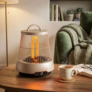 Chauffe-cage à oiseaux portable en tube de carbone 300/600W 360 °   Chauffage polyvalent avec protection contre le renversement, chauffage silencieux pour la maison et le bureau - Product Image 5