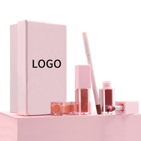 Kit Brillant à Lèvres et Crayon à Lèvres Haute Pigmentation, Brillant à Lèvres Nude Végétalien Mignon, Imperméable et Anti-transfert