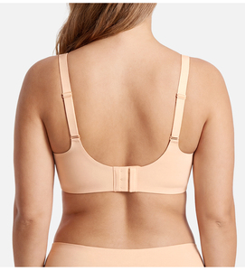 Sujetador sin aros con cuello en V de malla cortada a láser, lencería OEM al por mayor, con soporte fino acolchado de gel, talla grande, sin costuras para mujer - Product Image 5