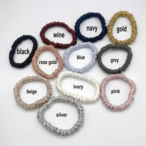 All'ingrosso di lusso 100% 6A di seta di gelso elastici per capelli Scrunchy 22 Momme di seta lucida 1cm per capelli elastici per ragazze - Product Image 3