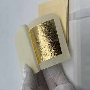 Hojas de oro comestible puro para decoración, hojas de 4,33x4,33 CM, 24k, papel dorado para helado, Buda - Product Image 4